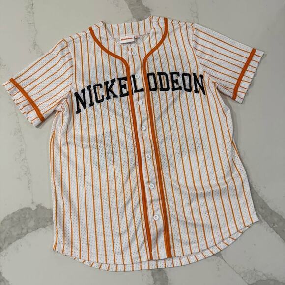 Nickelodeon y2k Retro Graphic Baseball Jersey Men's Medium Orange/White Rugrats - Picture 1 of 10
